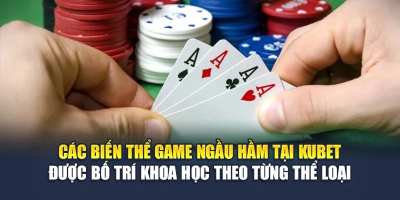 Các biến thể game ngầu hầm tại Kubet được bố trí khoa học theo từng thể loại